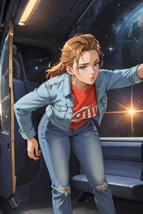 1 woman
beautiful
leaning forward
outer space
jeans
dramatic lighting
vivid color
curvature
Pascal Blanch
perspective
( masterpiece ) (best quality)