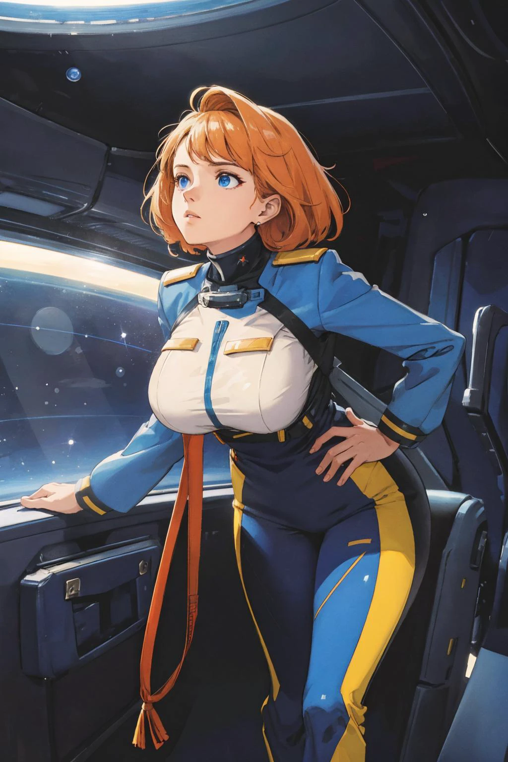1 woman
beautiful
leaning forward
outer space
uniform
dramatic lighting
vivid color
curvature
Pascal Blanch
perspective
( masterpiece ) (best quality)