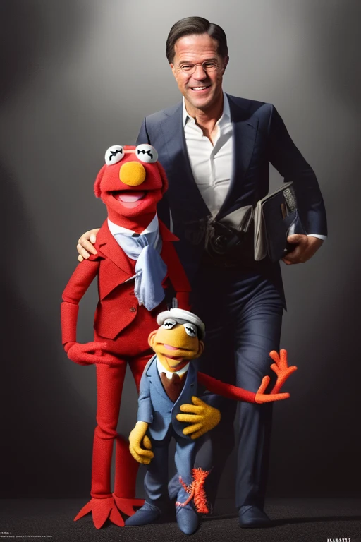 (mrkrut as muppet:1.2), vray renderer, highly detailed felt, hyper real photo realistic artstation cgsociety masterpiece by ilya kuvshinov greg rutkowski and gustave dore alphonse