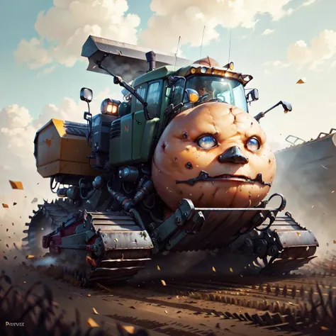 <lora:PotatoPunkAI_pruned:.9> PotatoPunkAI combine harvester