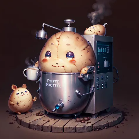 <lora:PotatoPunkAI_pruned:.9> PotatoPunkAI coffee machine
