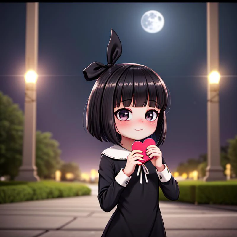 toon \(style\),
<lora:CreepySusie:0.8> Susie, black hair, ((white skin)), black eyeliner, black eyes, bob cut, ((black hair ribbon)), eye Bags, wavy mouth,
black dress,long sleeves,wrist cuffs,
Digital painting, oil painting, masterpiece, high quality, best quality, detailed background, detailed hair, detailed body, detailed eyes, blush,
fantasy, nature, graveyard, tombstone, night, full moon, night sky, upper body,
Human, 1girl, red heart, holding heart, a girl holding heart card,
female focus,
godrays, Hand drawn, render, 8k, octane render, cinema 4d, blender, dark, atmospheric 4k ultra detailed, cinematic, Sharp focus, big depth of field, Masterpiece, colors, 3d octane render, 4k, concept art, trending on artstation, hyperrealistic, Vivid colors, extremely detailed CG unity 8k wallpaper, trending on CGSociety, Intricate, High Detail, backlighting,