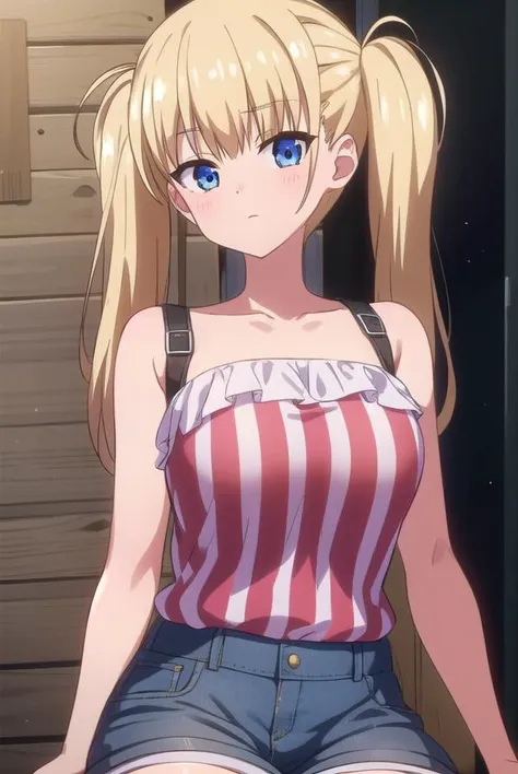 airiakizuki, <lyco:airiakizuki-lyco-nochekaiser:1>,
airi akizuki, long hair, blue eyes, blonde hair, twintails,
BREAK skirt, thighhighs, striped, striped thighhighs, denim skirt, bare shoulders, shirt, sleeveless shirt, white shirt, red shirt,
BREAK looking at viewer,
BREAK outdoors, beach,
BREAK <lyco:GoodHands-beta2:1>, (masterpiece:1.2), best quality, high resolution, unity 8k wallpaper, (illustration:0.8), (beautiful detailed eyes:1.6), extremely detailed face, perfect lighting, extremely detailed CG, (perfect hands, perfect anatomy),