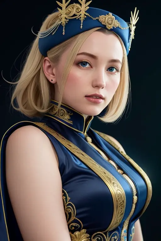 a beautiful empress portrait, blonde hair, perfect blue eyes, with a brilliant, impossible striking big Christmas headpiece, clothes Santa robes, everything Christmas, snow, symmetrical, dramatic studio lighting, rococo, baroque, greens, asian, hyperrealism, closeup, D&D, fantasy, intricate, elegant, highly detailed, digital painting, artstation, octane render, 8k, concept art, matte, sharp focus