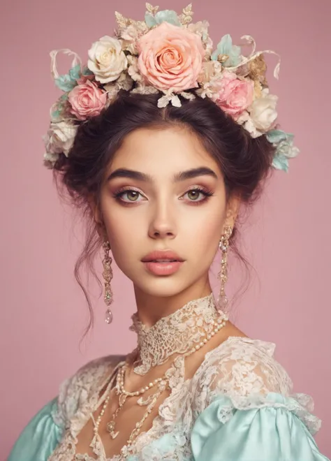 Rococo ohwxms woman, ornate, elegant, romantic, pastel colors, highly detailed <lora:majastrojek-ohwxms:1>