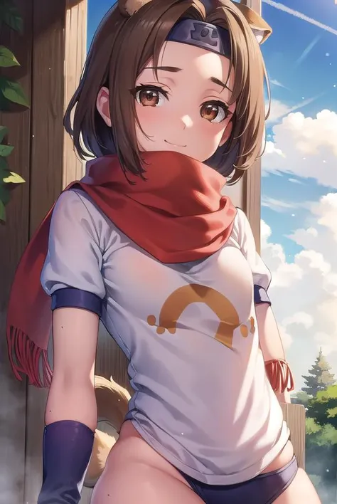 arcanaheartkonoha, <lora:arcana heart konoha-lora-nochekaiser:1>,
arcana heart konoha, animal ears, brown hair, dog ears, (brown eyes:1.5), (parted bangs:1.5), headband, smile,
BREAK buruma, gym uniform, scarf, tail, short sleeves, shirt, white shirt, red scarf, thighhighs,
BREAK outdoors, forest, nature, sun, sky, clouds, grass, trees,
BREAK looking at viewer, (cowboy shot:1.5),
BREAK <lyco:GoodHands-beta2:1>, (masterpiece:1.2), best quality, high resolution, unity 8k wallpaper, (illustration:0.8), (beautiful detailed eyes:1.6), extremely detailed face, perfect lighting, extremely detailed CG, (perfect hands, perfect anatomy),
