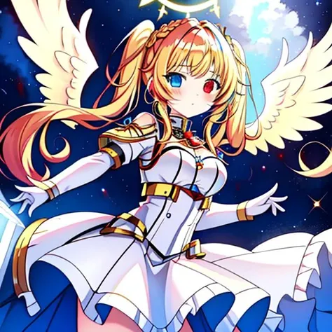 masterpiece,best quality,highly detailed,1girl,solo,blush, hologram,holographic body, dynamic pose,holographic dress, eternal sailor moon, disintegrate effect, from below, big breast, wind blowing, torn clothes, tearing clothes
