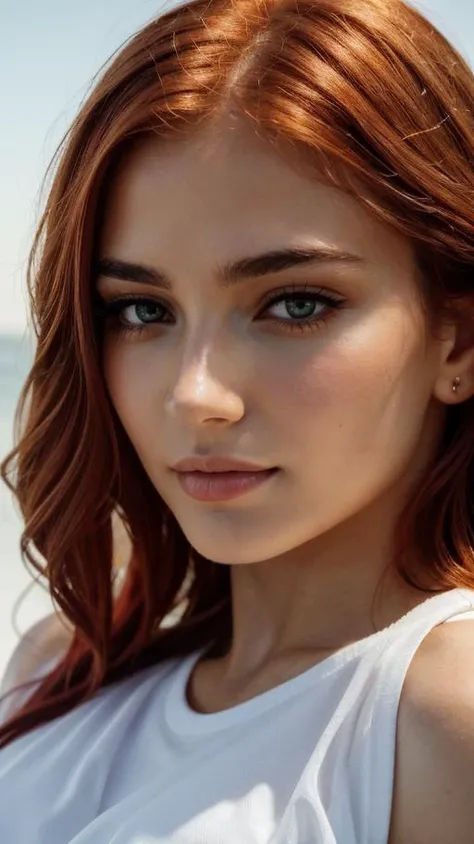 1girl, thin, ((long red hair)), green eyes, looking at viewer, portrait, headshot, large breasts, sports bra, covered nipples,
(((simple background gradient))),
extremely detailed CG 8k wallpaper, perfect lighting, (masterpiece:1), (best_quality:1), ultra high res, 4K, ultra-detailed, photography, 8K, HDR, highres, (absurdres:1.2), Kodak portra 400, film grain, blurry background, (bokeh:1.2), better_tits, epiCRealism, <lora:real_skin:0.6>, <lora:locon_perfecteyes_v1_from_v1_64_32:1>, perfecteyes eyes,