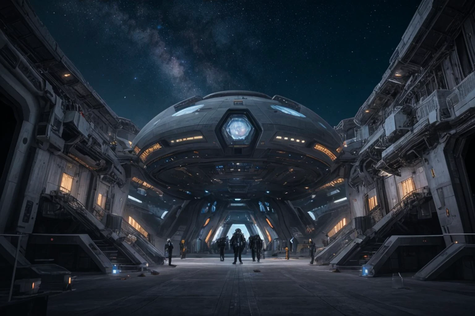 HDR photo, exterior futuristic space station being built, space, stars, nebula, intricate, detailed, science_fiction,
high dynamic range, vivid, rich details, clear shadows and highlights, realistic, intense, enhanced contrast, highly detailed, masterpiece, absurdres, detailed skin, cinematic lighting,