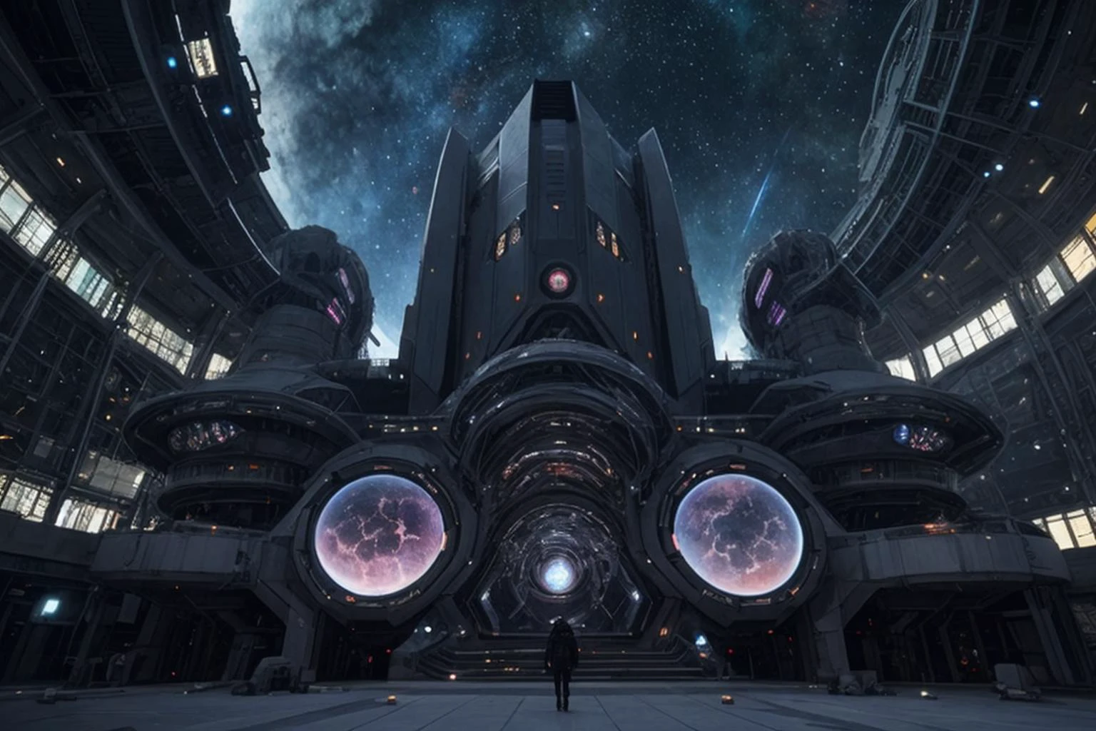 HDR photo, exterior futuristic space station being built, space, stars, nebula, intricate, detailed, science_fiction,
high dynamic range, vivid, rich details, clear shadows and highlights, realistic, intense, enhanced contrast, highly detailed, masterpiece, absurdres, detailed skin, cinematic lighting,