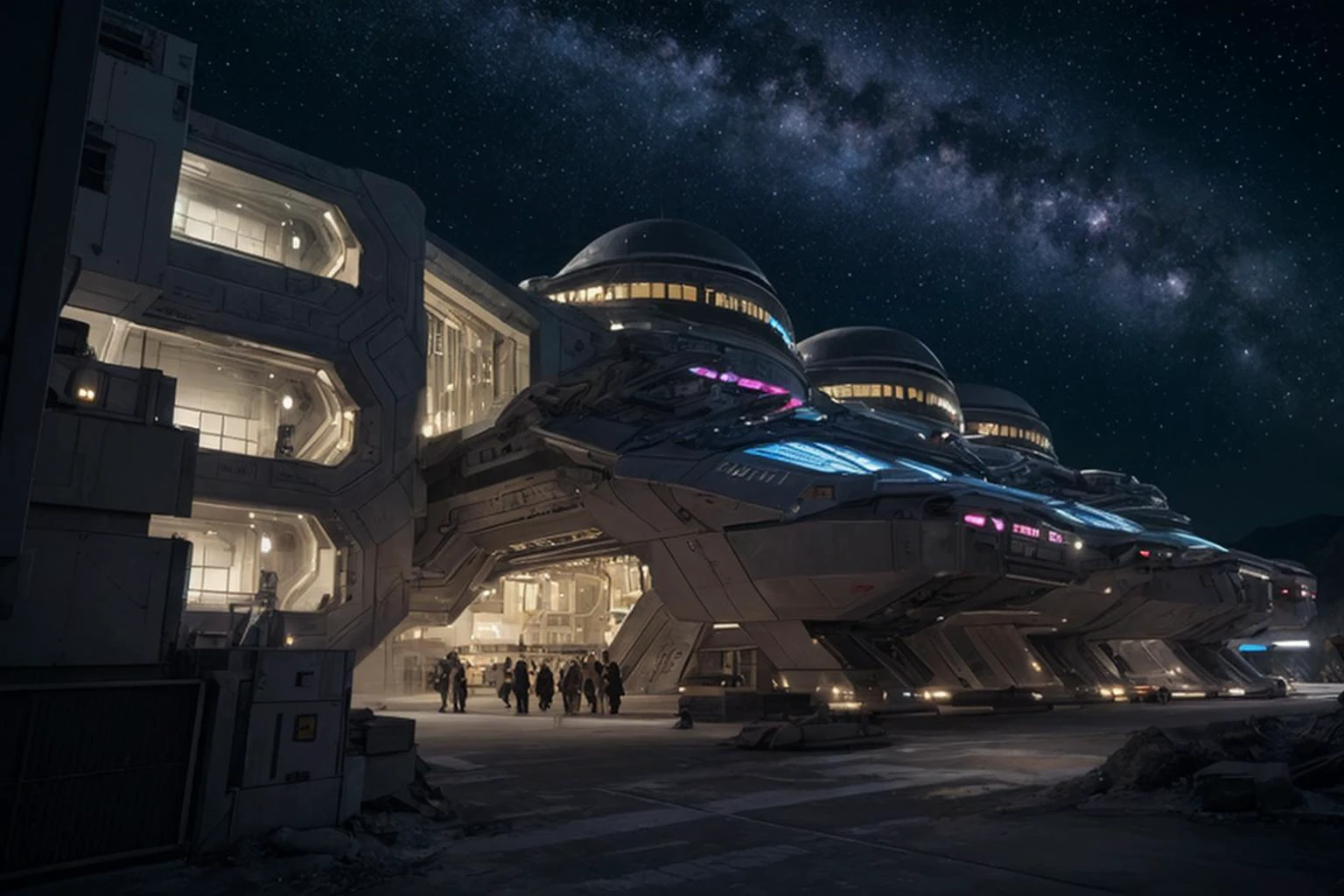 HDR photo, exterior futuristic space station being built, space, stars, nebula, intricate, detailed, science_fiction,
high dynamic range, vivid, rich details, clear shadows and highlights, realistic, intense, enhanced contrast, highly detailed, masterpiece, absurdres, detailed skin, cinematic lighting,