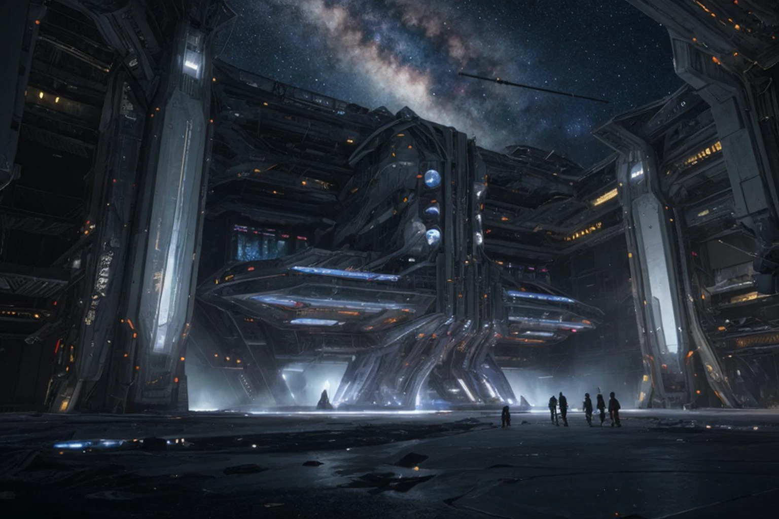 HDR photo, exterior futuristic space station being built, space, stars, nebula, intricate, detailed, science_fiction,
high dynamic range, vivid, rich details, clear shadows and highlights, realistic, intense, enhanced contrast, highly detailed, masterpiece, absurdres, detailed skin, cinematic lighting,