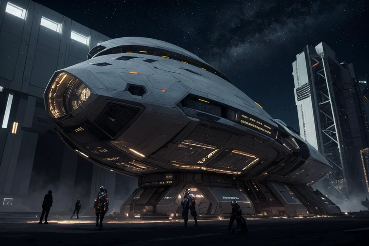 HDR photo, exterior futuristic space station being built, space, stars, nebula, intricate, detailed, science_fiction,
high dynamic range, vivid, rich details, clear shadows and highlights, realistic, intense, enhanced contrast, highly detailed, masterpiece, absurdres, detailed skin, cinematic lighting,