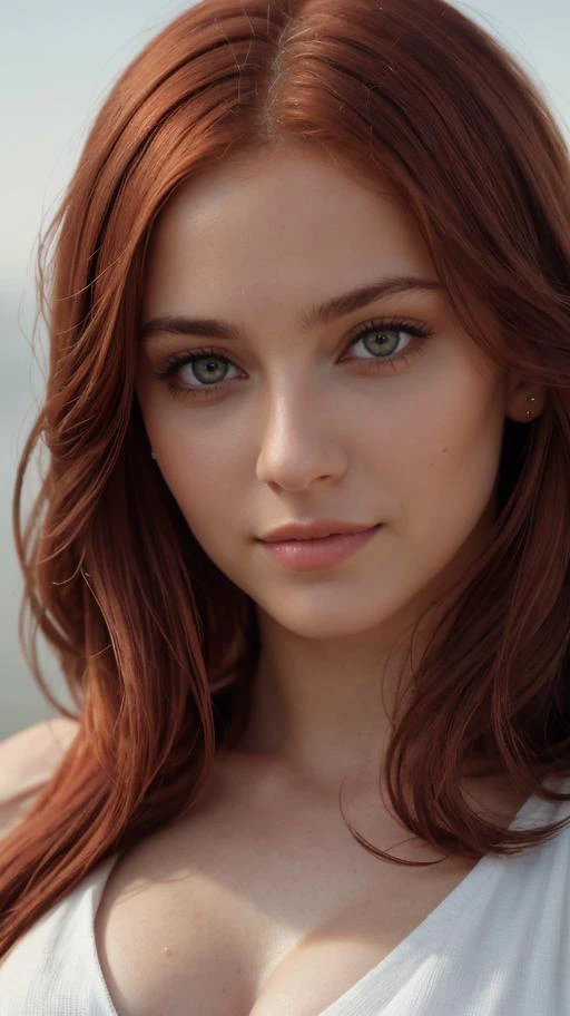 (full shot), 1girl, thin, ((long red hair)), green eyes, looking at viewer, portrait, headshot, (large breasts), sports bra, covered nipples,
(((simple background gradient))),
extremely detailed CG 8k wallpaper, perfect lighting, (masterpiece:1), (best_quality:1), ultra high res, 4K, ultra-detailed, photography, 8K, HDR, highres, (absurdres:1.2), Kodak portra 400, film grain, blurry background, (bokeh:1.2), better_tits, epiCRealism, <lora:real_skin:0.6>, <lora:locon_perfecteyes_v1_from_v1_64_32:1>, perfecteyes eyes,