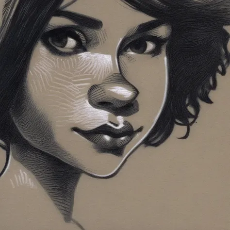 drawix5  drawing close-up girl face black ink<lora:drawix5:1>