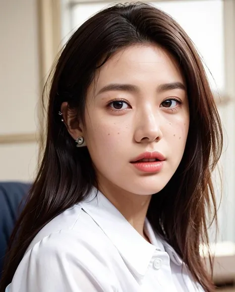 1girl, (realistic:1.3), (office lady:1.5), finely detailed, (masterpiece:1.2), (photorealistic:1.2), (best quality), (detailed skin:1.3), dramatic lighting, film grain