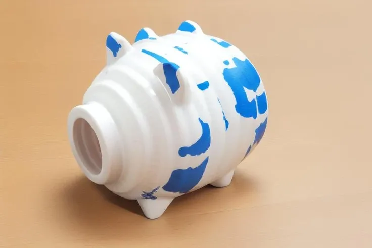 <lora:PSMCH_v3:0.7> from side, psmch, pig_shaped_mosquito_coil_holder, blue, white
