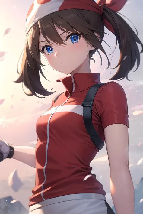 pokemonmay, <lyco:pokemonmay-lyco-nochekaiser:1>,
pokemonmay, blue eyes, brown hair, bandana, long hair, red bandana, twintails, hair between eyes, (small breasts:1.2),
BREAK bike shorts, collared shirt, gloves, microskirt, multicolored shirt, pencil skirt, red shirt, shirt, short sleeves, skirt, white skirt,
BREAK looking at viewer, upper body, full body,
BREAK outdoors, city, sky, sun,
BREAK <lyco:GoodHands-beta2:1>, (masterpiece:1.2), best quality, high resolution, unity 8k wallpaper, (illustration:0.8), (beautiful detailed eyes:1.6), extremely detailed face, perfect lighting, extremely detailed CG, (perfect hands, perfect anatomy),