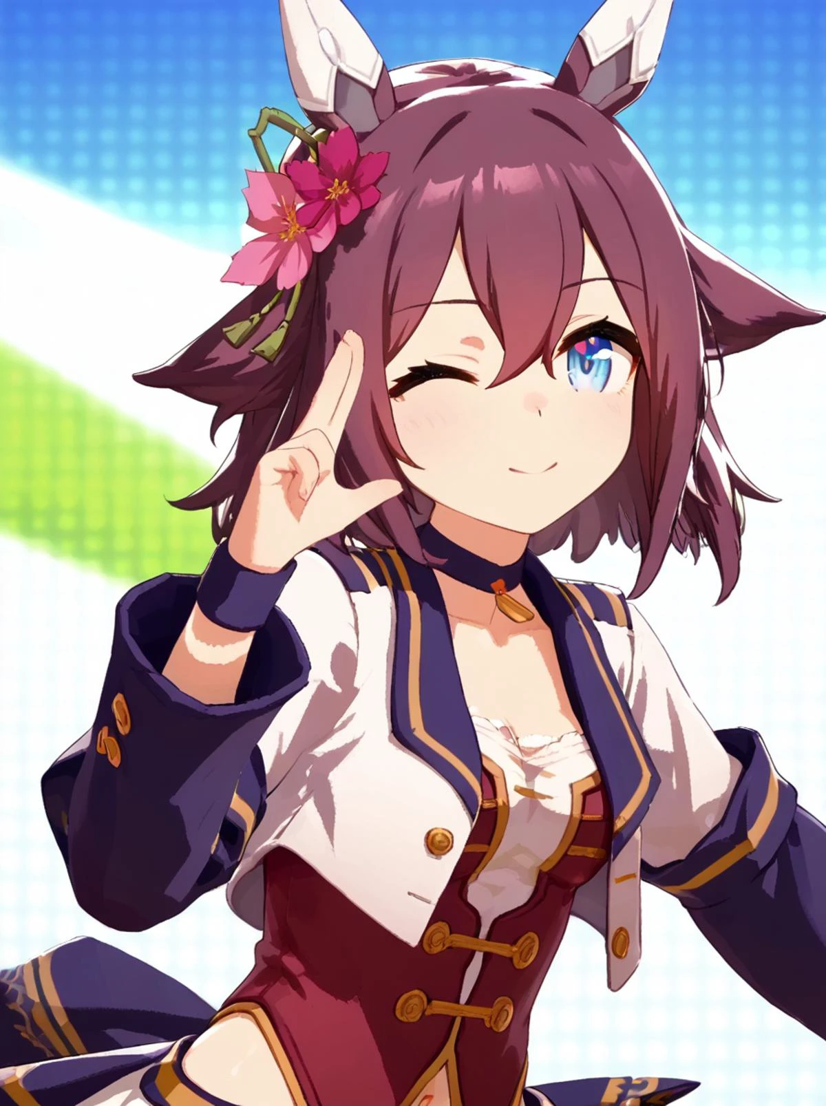 score 9, score 8 up, score 7 up, rating questionable,
detailed background,
<lora:chiyono.pony:1>,
chiyono, race,
medium breasts, wide hips, shiny skin,
smile, looking at viewer, light blush, one eye closed,
outdoor,