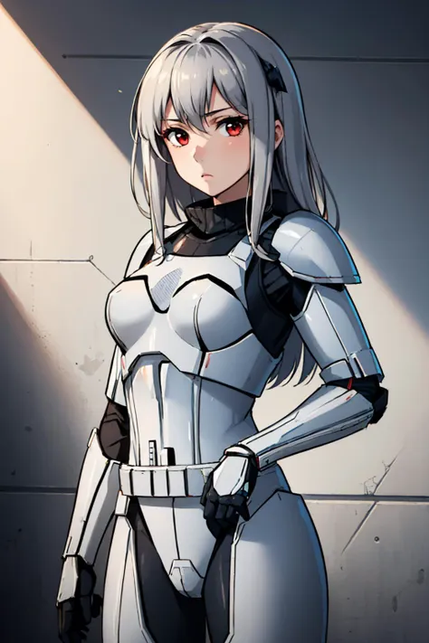 (masterpiece, best quality:1.2), solo, 1girl, skadirnd, expressionless, looking at viewer, StromTrooper, armor <lora:CONCEPT-StormTrooper:1> <lora:arknights_skadi:0.8>