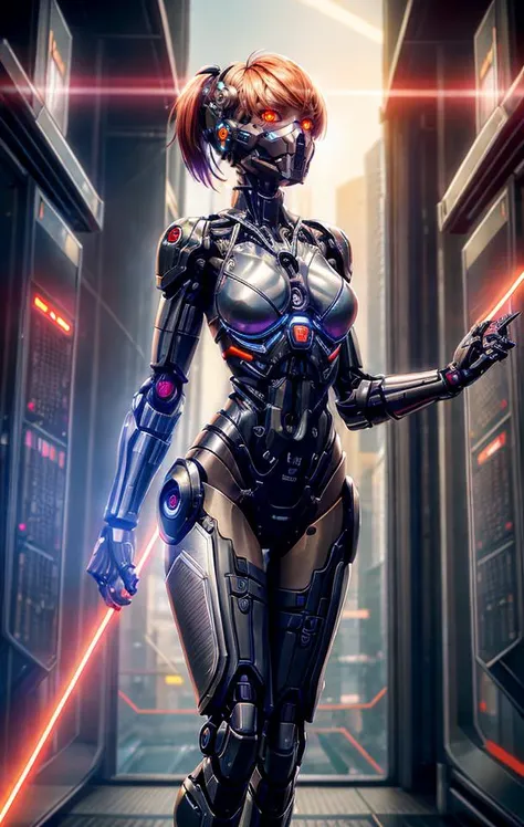 extremely detailed, (pov, 1girl, robot girl, (solo), bionic armor, metallic bones, steel and titanium skin, cybernetic skull mouth mask, mechanical joints, red LED eyes, rusted armor, readouts and displays, collar, short hair bob cut, extremely detailed fullbody armor, jetpack jet engines, dynamic background, glowing eyes, cyberpunk style, glowing aura), dynamic pose, android girl, cyberpunk, computer glitch, holograms, hacking, absurdres, in a hyper detailed room full of computers and computer screens, (best quality), digital illustration cyberdead, <lora:cyberdead2:0.6>  <lora:add_detail:1.1>, different poses