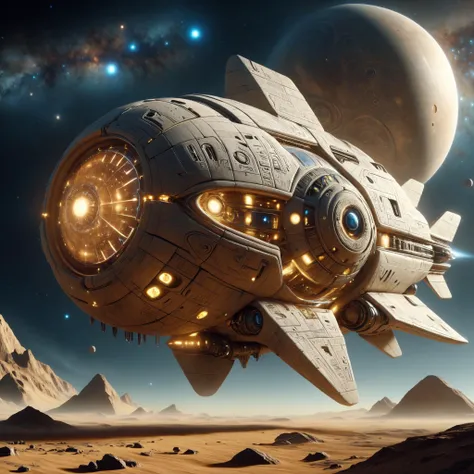 egyptTech Bioengineered living spaceship with organic curves, Celestial bodies caught in gravitational dance in the background,, LED Lighting,, sharp focus, glowing, scifi illustration, high fantasy, artgerm, giger, ben procter, steve argyle, octane render, anime<lora:EgyptTechXL:0.8> <lora:MJ52:0.4> <lora:pastel_colors_xl_v3:0.7>