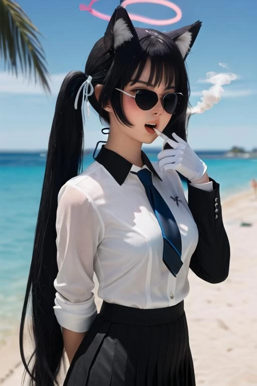 ((Body Sideways Pose)))、(((crouching)))、((((Take a selfie with your right hand on your smartphone))))、(((The left hand is a V sign around the eye)))、(((Black Bunny Girl Hair Band)))、(((twin-tail hair)))、(((Hair that flutters in the wind)))、Photorealsitic、超A high resolution、Convoluted、ultra-detailliert、(dent in the skin)、Cute、Feminine、Detailed body、Medium chest、(A detailed face: 1.1)、(Outline of the iris)、(Hydrocore Lens)、(perfect eyes)、8K picture quality、16k picture quality、realisitic、Beautiful fece、(masterpiece: 1.2)、(top-quality:1.2)、wide-hips、slenderbody、Black theme、Optimal ratio of 4 fingers to 1 thumb、((Enamel Knee High Boots))、((Enamel Long Gloves)) 、(((maikurobikini)))、(((Bunny girl collar and black bow tie)))、(((Accurately depict limbs))))、NSFW、(((Large sunflower field at sunset)))、(((Contre-Jour)))
