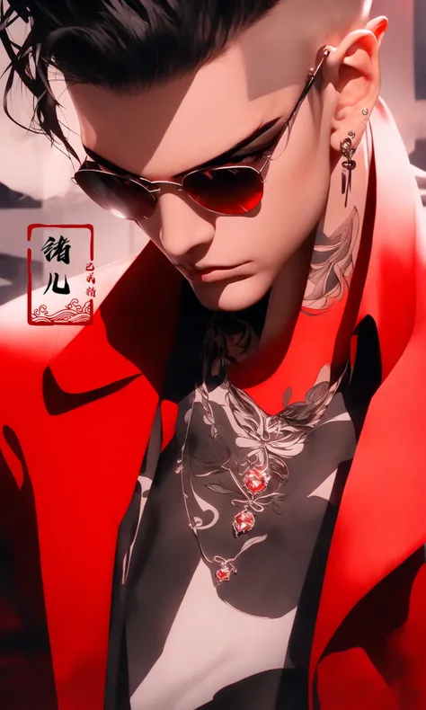 (dramatic, gritty, intense:1.4),masterpiece, best quality, 32k uhd, insane details, intricate details, hyperdetailed, hyper quality, high detail, ultra detailed, Masterpiece,
Red and blackred backgroundred themeSimple background
1boysolomale focus(hair slicked back:1.4)black hairdlosed mouth
jewelryarm tattootattoonecklacehands in pocketspiercing(Jacket:1.5)
<lora:~Q?-u^8Red and black:1>