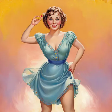 <lora:pinup:1>pinup of a happy young girl, highly detailed, masterpiece