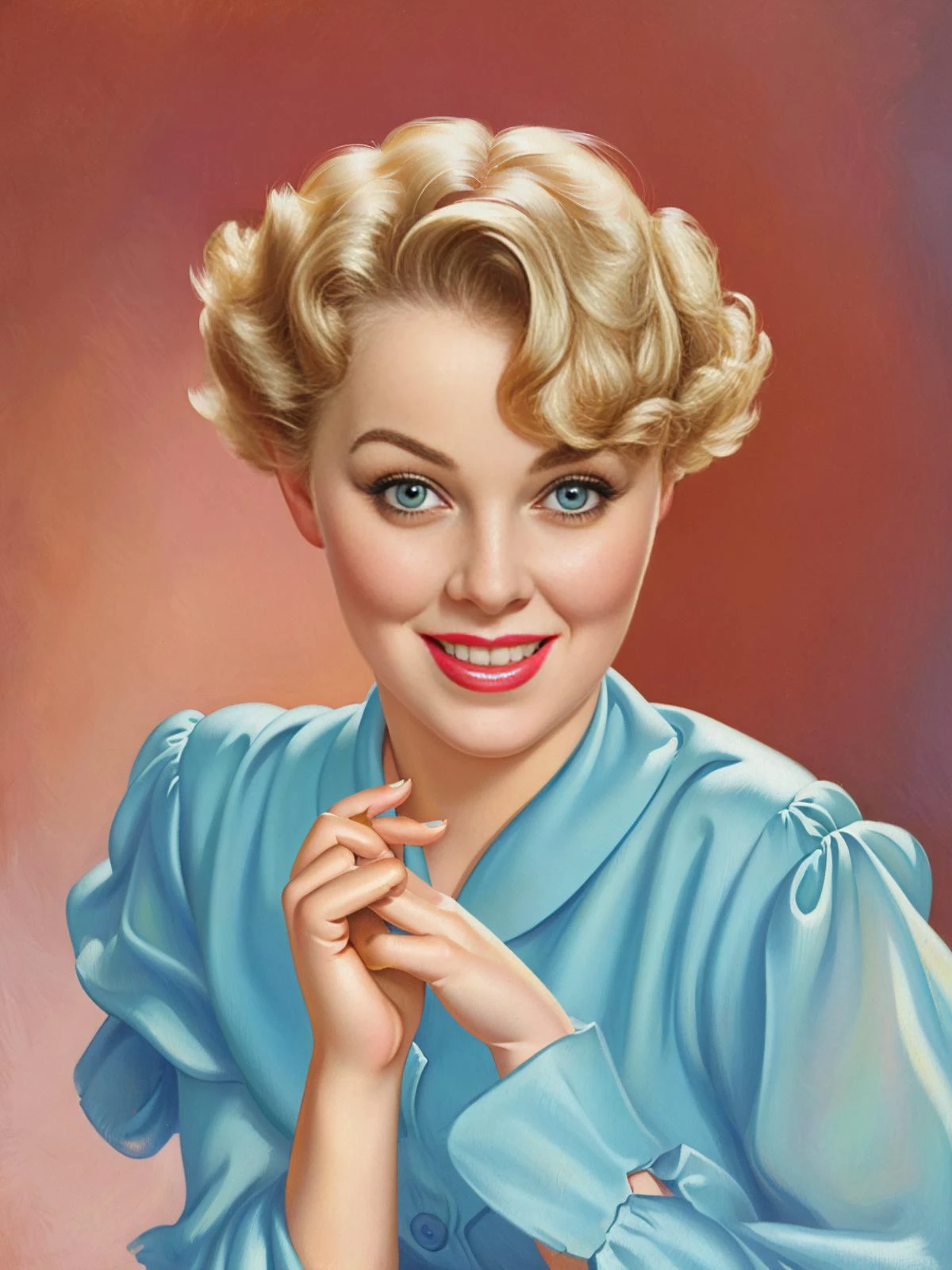 <lora:pinup:1>pinup of a happy girl with short blonde curly hair , highly detailed, masterpiece