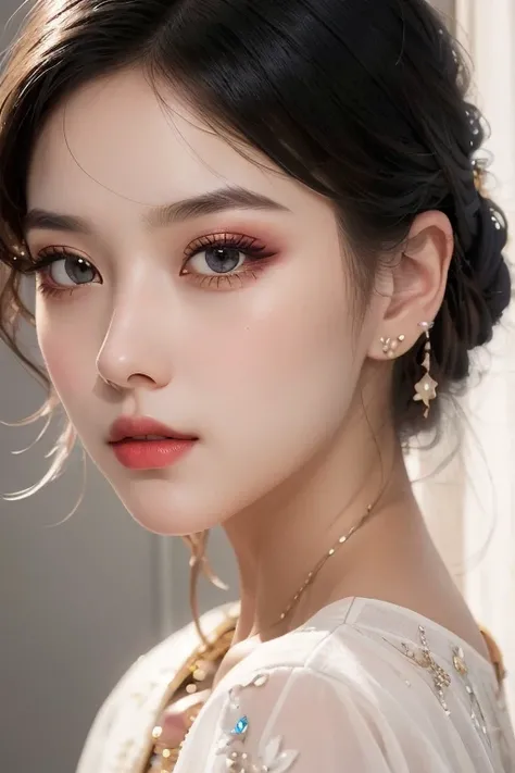 1girl, upper bodybeautifully lit,cinematic lighting,ray tracing,3d,3d render,high-precision shadows,close-up,(imid shot,macro shot:1.25),(Detailed face description),(Detailed hair description),(Detailed clothes description),
{Extremely Delicate Beautiful},(detailed eye description),((Delicate Faces)),(Beautiful and detailed facial depiction),Realistic skin, realistic light and shadow, <lora:~Q?-SNN=8j!:0.8>