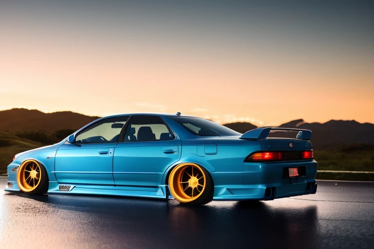 (STANCE), masterpiece,best quality,official art,extremely detailed CG unity 8k wallpaper,illustration, light,car, bright, sports car, vehicle focus, road, ((need for speed)),((NFS)), moving, wet, (((night, midnight))),neon lights,drift, <lora:MARKII:0.8>, (MARKII)