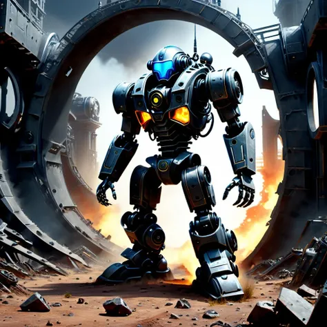 ((best quality)), ((masterpiece)), ((realistic,digital art)), (hyper detailed),DonMR3mn4ntsXL warbot, octane rendering, raytracing, volumetric lighting, Backlit,Rim Lighting, 8K, HDR, <lora:DonMR3mn4ntsXL-000016:1>