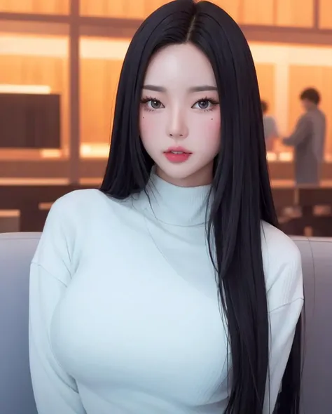 pureerosface_v1:0.24, best quality, photorealistic, 8k, high res, 1girl, woman, (skindentation), (portrait:0.6), ((cityscapebackground:1.62)), full color, ((smallsize round breast, highneck sweater:1.5)), straight-looking at viewer:1.8, (1girl eyes looking at viewer:1.55), (long hair, blackhair, partedbangs:1.45), (bokeh), (lips) <lora:CBCV-ran2:0.7>