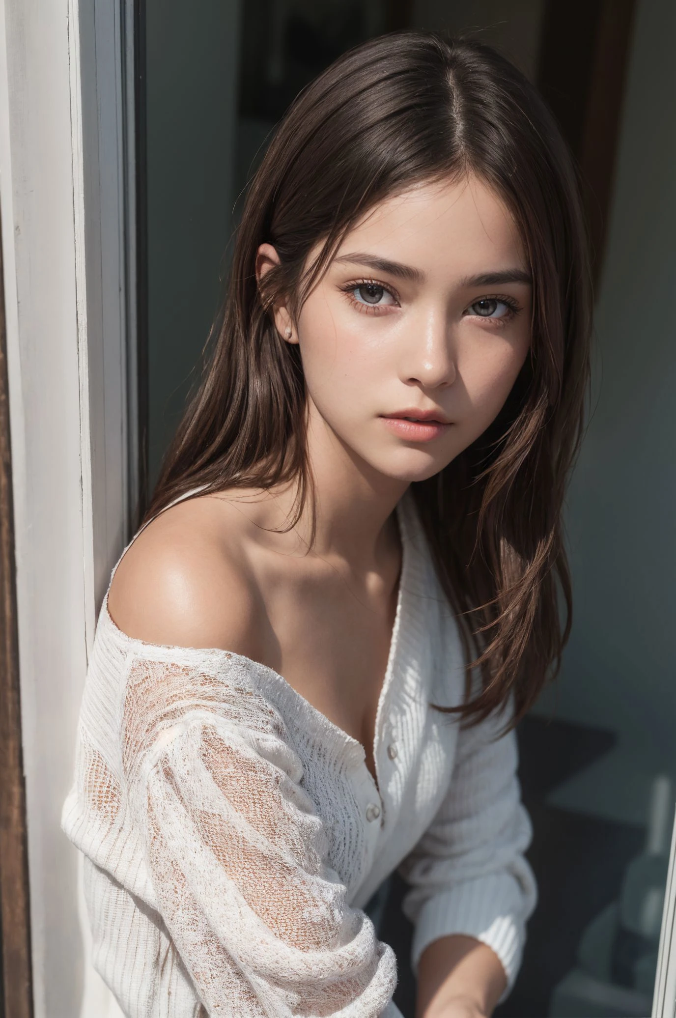 (((1girl from outside window, standing, leaning forward))) <lora:from_outside_window:1> looking at viewer
,Perfectly glossy skin, ,25 yo mature girl
, , picture of a vivid, (masterpiece:1.2),(extremely detailed),(8k:1.1),(perfect lighting,best quality,highres,original),(realistic photography:1.4),(tall image:1.5), ,high detailed skin,shaded face, soft lighting, (small face),RAW, ultra highres, pores visible,
,