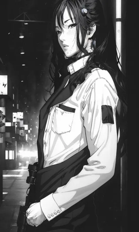 HiroyaOku2023, 1 man in business suit,  uhd, 8k, best quality, masterpiece, black and white illustration, manga