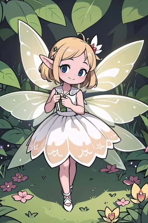 (fairy:1.3), (masterpiece, best_quality, ultra-detailed, immaculate:1.3), epic, illustration, 1girl, f/1.4 lens, bokeh, tiny Ulluco fairy empress,insect wings, see-through gossamer, \(^o^)/<lora:EnvyFairy01:1>