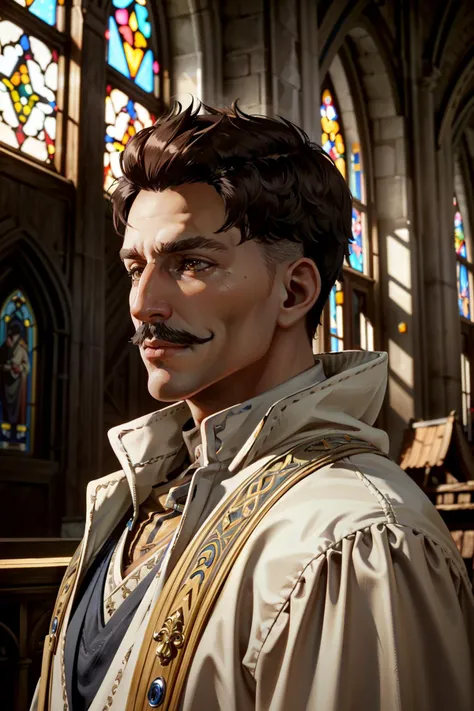 ((ultra detailed, masterpiece, absurdres))
<lora:DAIDorian:0.9>
DAIDorian, 1boy, solo, brown hair, short hair, brown eyes, mustache, Misty medieval village at dawn, thatched cottages, dynamic lighting, peasants preparing for market day, winding cobblestone streets