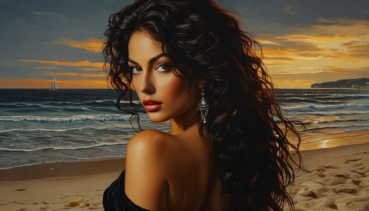 impactful color paint of a beautiful  sexy woman at the beach   <lora:The_Classic:0.8>,    highly detailed,  vibrant colors , 8k,   sharp,  professional, clear,   high contrast, high saturated, , vivid deep blacks, crystal clear