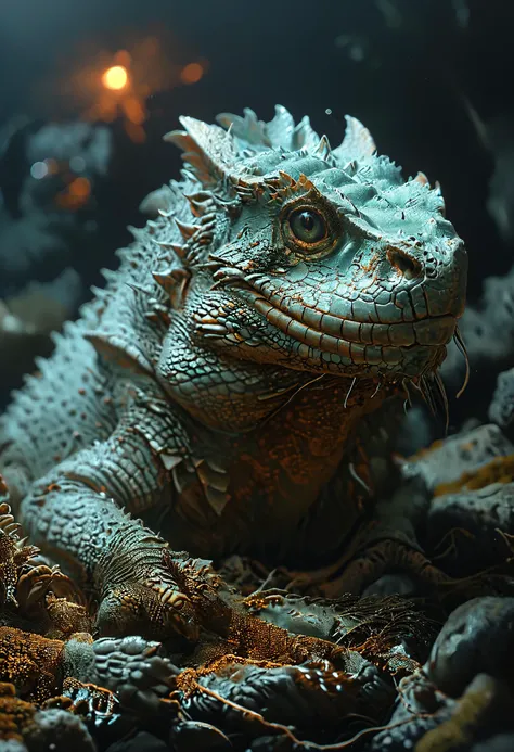 <lora:Mythical_Beasts:0.8> fmb Tuatara, <lora:MJ52:0.8>, Cinematic lighting, <lora:Bio-Luminescence:0.8> bioluminescent, glowing <lora:The_Classic:0.8>