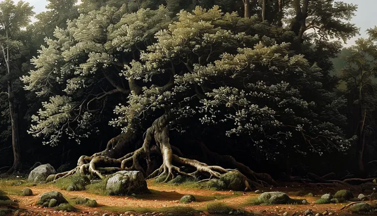 impactful paint of A forest <lora:The_Classic:1.0>, highly detailed, 8k, sharp, professional, clear, high contrast, high saturated, , vivid deep blacks, crystal clear