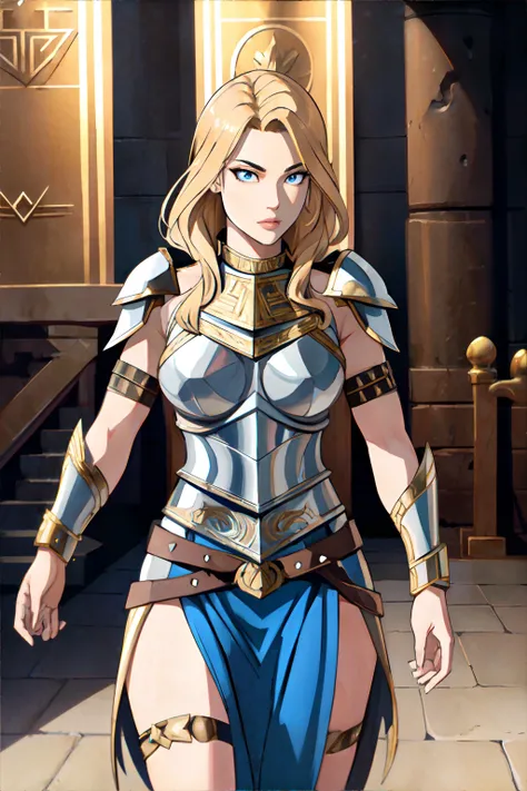 <lora:pastelcolor:0.7>, woman wearing Valkyrie warrior-inspired engraved metal breastplates with intricate details || masterpiece, 8k, high resolution, shallow depth of field, sharp focus