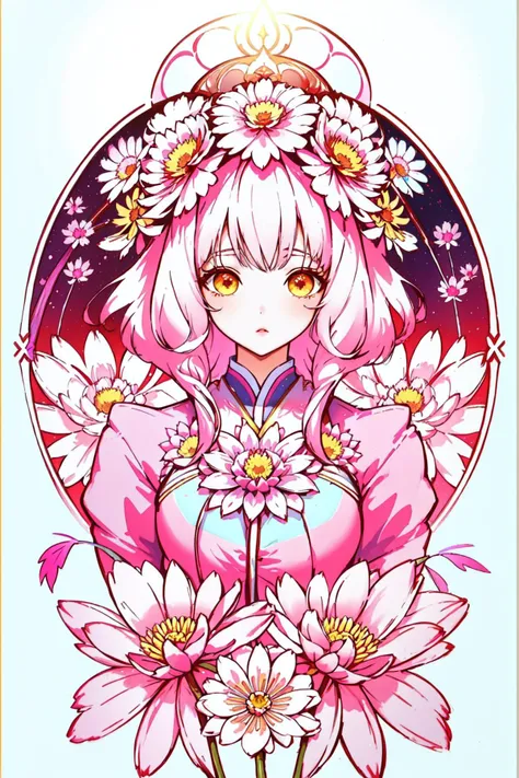1girl, (vibrant art by J Yang:1.3) and (Charles White:1.1) and (Étienne Maurice Falconet:0.7) , professional Color splash, best quality, intricate details, professionally shot of a Instinctive Terrifying ([Mewtwo:Chrysanthemum:5]:1.3) , stylized, background is Unmotivated vegetation, autumn blossoms with Sycamore, at Dusk, Wide view, Detailed illustration, Lonely, fairy tale, Expressionism, soft light, Selective focus, four colors, icon style, Floral motives, Concept Art World, masterpiece, RAW photo, psychedelic, celestial