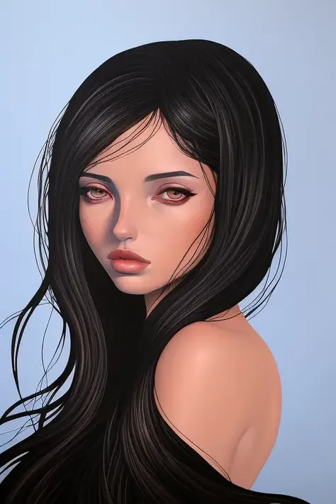 (Award Winning Painting:1.3) of (Ultra detailed:1.3),(Lonely:1.3) a woman (Ana de Armas) (red rose in black hair, blue eye), <lora:audrey_kawasaki:0.8>