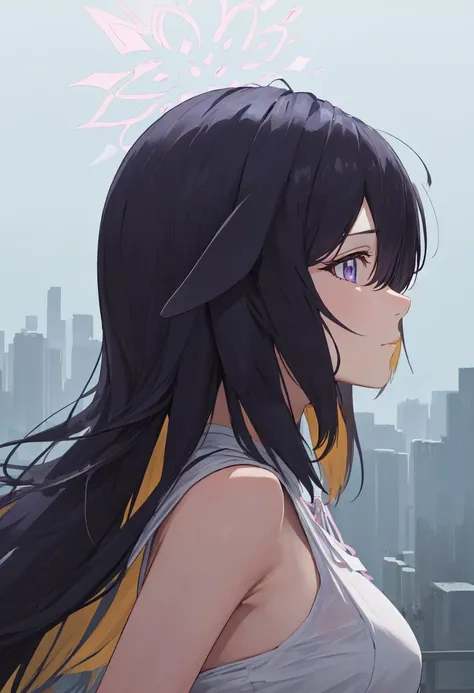 (safe:1.10), best quality, masterpiece, highres, solo, (tsukuyo_bluearchive:1.10), profile, from side, upper body, 9 <lora:tsukuyo_bluearchive:0.80>