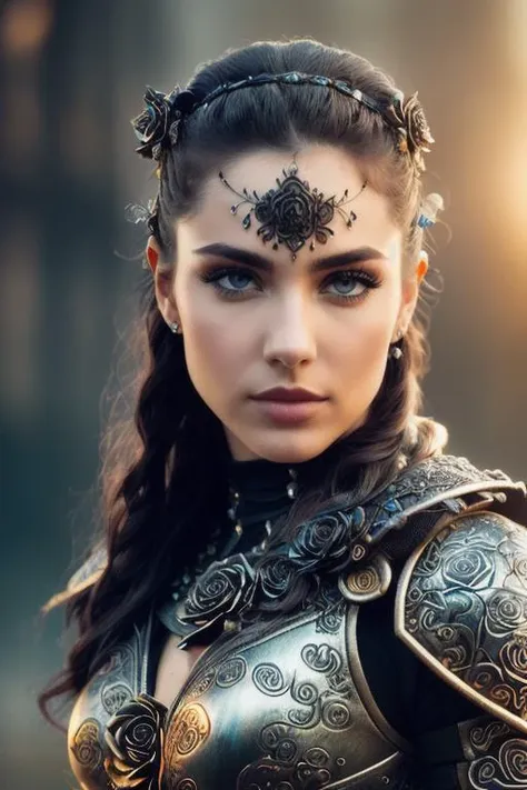 Fantasy warrior armor with intricate details and metallic accents (one black rose in hair:1.4)
(Gorgeous Photo:1.3) of (Ultra detailed:1.3),((best quality)), ((masterpiece)), ((realistic)) , RAW photo, photorealism, (photorealistic:1.4),(intricate details, hyperdetailed:1.15),hdr,uhd,8k, dlsr,, detailed gorgeous face, dreamy, glowing, backlit, glamour, glimmer, shadows, perfect anatomy, fantastic,sci-fi style, cyberpunk style, realistic, stunning realistic photograph, futuristic,
8k, 8k textures, (intricate details, hyperdetailed:1.15),summer, sunny, a little wind , a natural skin, submissive, (dark shot:1.2), (intricate details:1.12), (at night:1.2), warm light, dramatic light, cinematic, (closeup:1.2), yellow light from behind <lora:dungeon_v2.0:0.4>