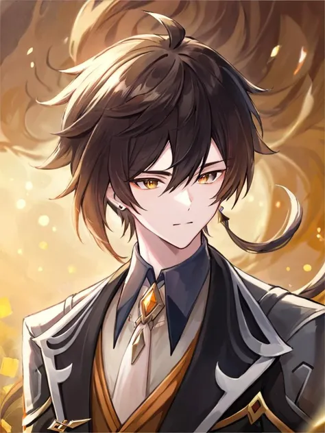 ultra-detailed,(best quality),((masterpiece)),(highres),original,extremely,<lora:Zhonglix_xl:1>,(\zhong li\),male focus,1boy,solo,long hair,bangs,jewelry,earringsponytail,long sleeves,jacket,formal,closed mouth,suit,gradient hair,necktie,shirt,