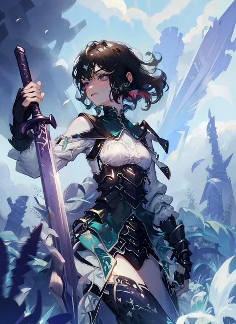 1girl, <lora:gar:1>,holding sword