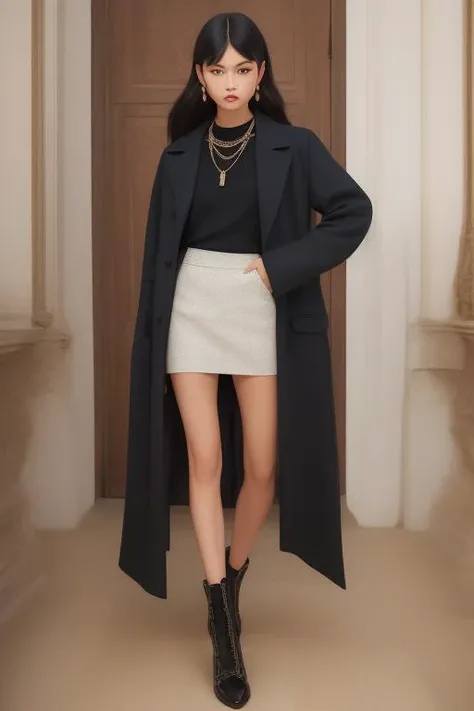 solo,High-low meets high-end - Combining high-quality basics with bold accessories creates a unique mix of styles that can elevate any outfit without breaking the bank!,<lora:ç¼å¨-000006:1>,, masterpiece, best quality,