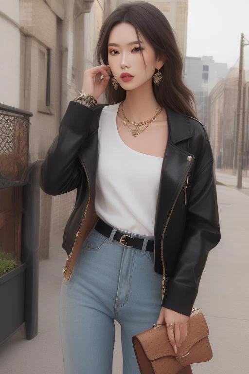 solo,High-low meets high-end - Combining high-quality basics with bold accessories creates a unique mix of styles that can elevate any outfit without breaking the bank!,<lora:ç¼å¨-000006:1>,, masterpiece, best quality,
